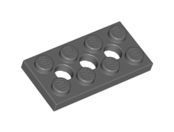 Technic, Plate 2 x 4 with 3 Holes, Dark Bluish Gray (3709b / 4227398)