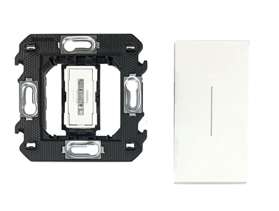 Выключатель Bticino Living Now одноклавишный, белый, в сборе