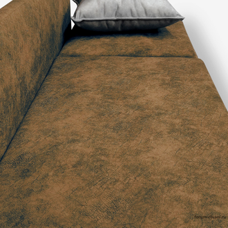 Кушетка Лилия-2, Коричневая/слоновая кость, правая