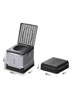 Биотуалет быстросборный #002 размер: 34х36.5х40см, материл пластик, нагрузка 120 кг