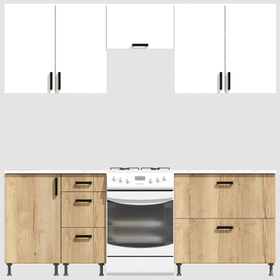 Кухня Эконом 1,8 метра (900х900) Цвет: Белый/Дуб Вотан