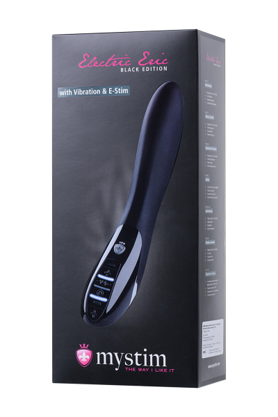 46862 Вибратор Mystim Electric Eric силиконовый с электростимуляцией, черный, 27 см