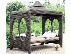 садовые качели из искусственного ротанга