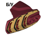 ! Б/У - Hero Factory Armor with Ball Joint Socket - Size 5 with Gold Armor Pattern, Dark Red (90639pb026 / 6076797) - Б/У