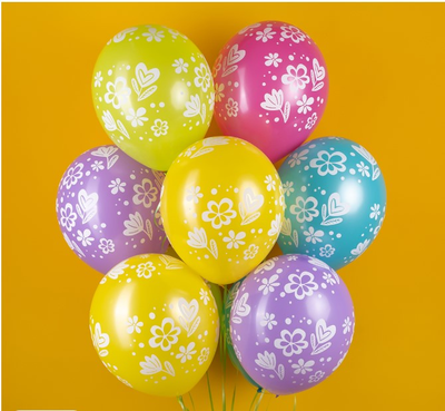 Шар Цветочки, Ассорти, пастель,