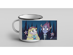 Кружка металлическая эмалированная стар против сил зла №8