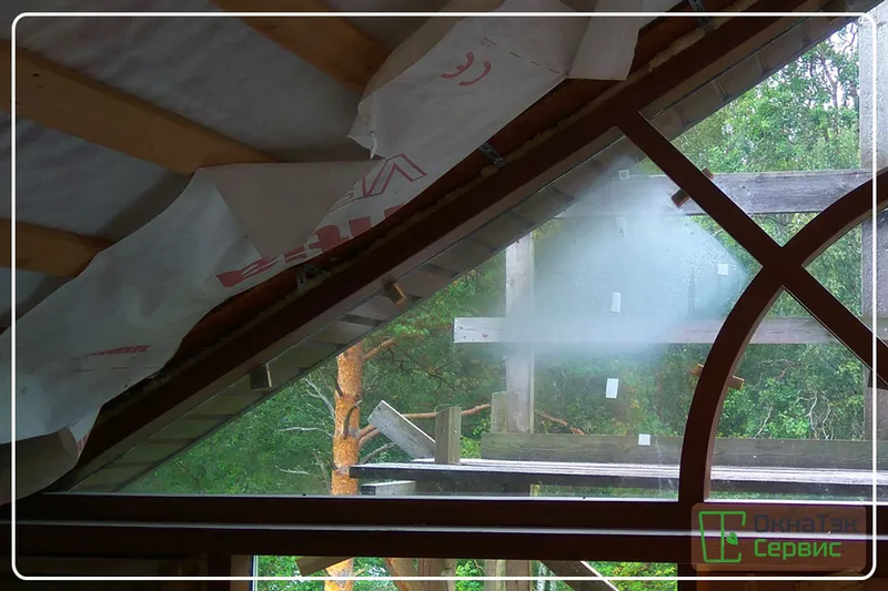 Запотевший стеклопакет нестандартной формы