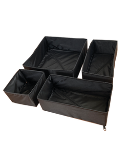 Набор коробок 4 штуки, черный (разные размеры)