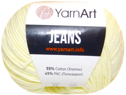 Jeans Yarn Art пряжа цвет № 86 бледно  желтый