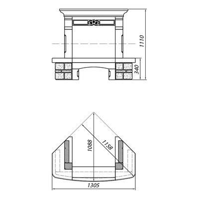 Talence SR (угловая) с каменной балкой, универсальная