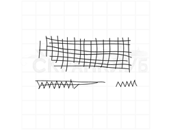 Штамп для скрапбукинга сетка  и штриховка ручкой, почеркушки
