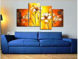 Модульная картина "Лилии в саду"