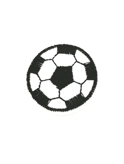 Термоаппликация мяч белый,  35 мм