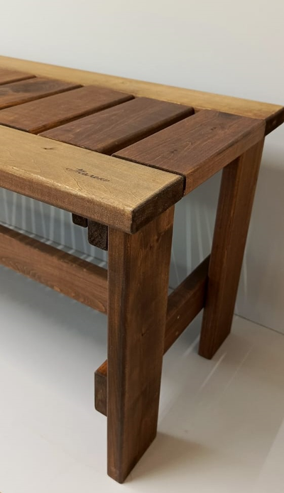 Лавка "БОГАТЫРЬ" 100см, тонированная, с покрытием