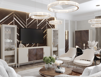 Витрина 2-х дверная Венеция арт Т-102 Меланж/орех (L114,6*P45*h193) Timber