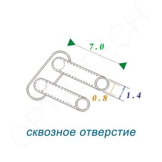 Втулка двойная для оправы Silhouette 1.4*0.8*7.0 мм, сквозное отверстие (100шт)