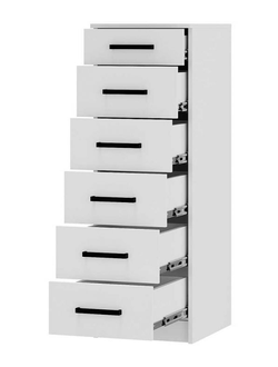 Узкий Комод Фьюжн КМ-04 белый  (БТС)