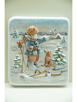 Плакетка "Мальчик с синичкой"