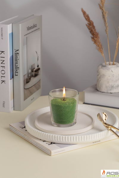 Насыпная свеча "Радость" 7*7 см, цвет "Зелёный"