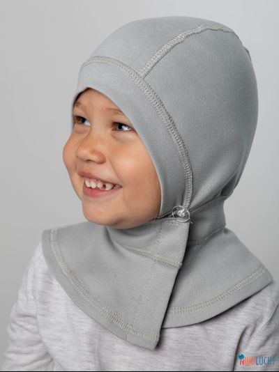 Шапка-шлем 24301-01 95%хлопок 5%лайкра, серый 42-44