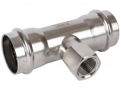 Тройник ROMMER переходной ВПр, 22х18х22 из нержавеющей стали прессовой