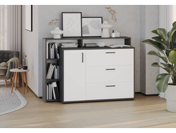 Комод 4-4423 Графит/Белый