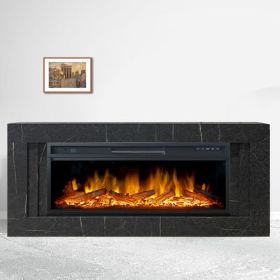 Линейный электрокамин Лайн GR-MR с очагом Vision 42 LOG LED
