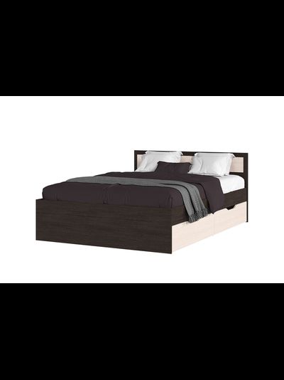Гармония КР 604 (1600мм) Кровать с ящиками Венге/Белфорт (с настилом)
