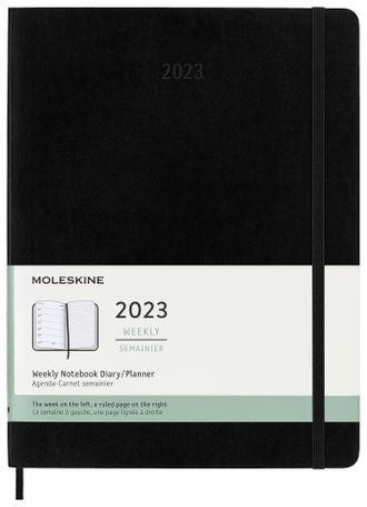 Еженедельник Moleskine 2023 мягкий, XLarge, черный