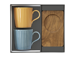 Набор кружек Время отдыха, синяя, жёлтая, 0,38 л, 2 шт