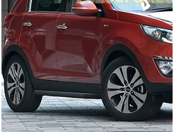 Пороги на Kia Sportage 3 черные