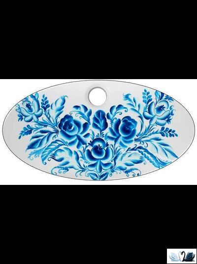 Раковина Эстет Monako 60 х 50 см Каменная на столешницу. Ручная роспись