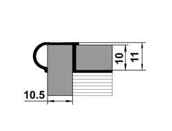 Профиль окантовочный для ступеней из плитки Лука ПУ 08.2700.03 Шоколад
