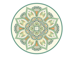 Коврик спортивный профессиональный натуральный каучук +полиуритан  круглый 1400х1400 мм №22