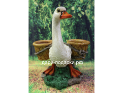 ГУСЬ с двумя кашпо 45*38см  3кг  полистоун Россия  2789/011096*