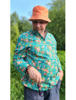 Русская рубашка "Сорочица"  мужская, с розами