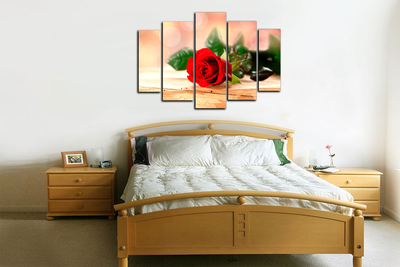 Модульная картина "Нежный бутон розы"