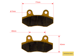 Колодки дискового тормоза питбайк двухпоршневой суппорт RACING SM-PARTS