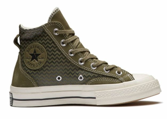 Кеды Converse Chuck Taylor 70 Vltg Suede Overlay Utility Green замшевые зеленые высокие