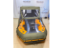 Тент ходовой Таймень NX 3600 PRO MAX вид с носа лодки