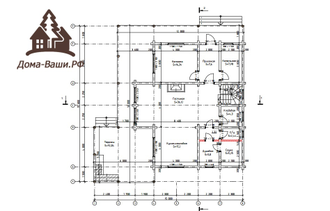 Проект дома из клееного бруса Д-1309 Зеленоград от компании "Дома-Ваши" - план 1 этажа