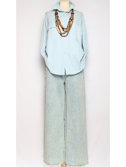 Джинсы "ТРУБЫ РЕЗИНКА" 21037 св.голубые р.31,33,34