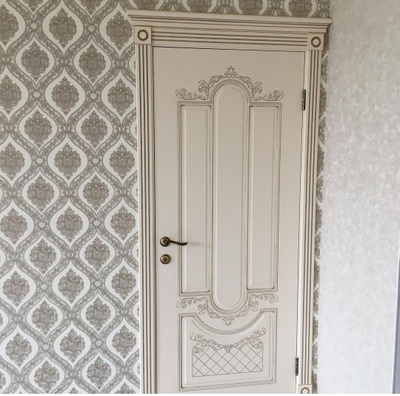 VFD. ALEXANDRIA 3D/ IVORY PC. АЛЕКСАНДРИЯ 3D/ СЛОНОВАЯ КОСТЬ--ПАТИНА КАПУЧИНО. ПОЛОТНО ОСТЕКЛЕННОЕ