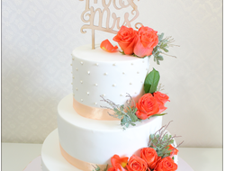 Торт свадебный с живыми цветами (12 кг.)