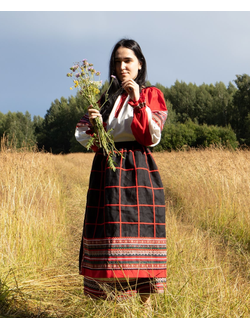 Юбка-понева с запахом "Клетка"