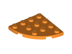 Plate, Round Corner 4 x 4, Orange (30565 / 6195359)