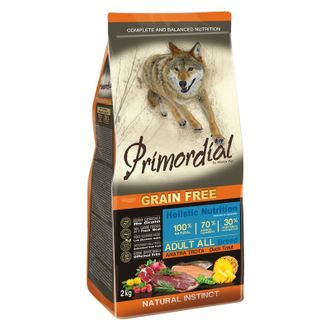 Primordial Grain Free Adult Duck & Trout беззерновой корм с форелью и уткой для взрослых собак всех пород 1 кг (упаковка на развес)
