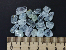 Берилл голубой (Аквамарин), галтовка в ассортименте, Россия (8-15 мм, 0,4-0,8 г) №11259