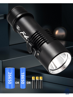 Фонарь подводный Diving D1 T6-1000Lm-белый 13см, с аккум.