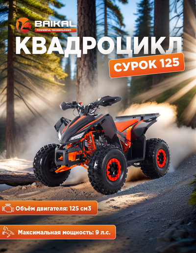Квадроцикл BAIKAL СУРОК 125 оранжевый